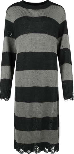 KIHILIST by KILLSTAR   Goth Lang kjole   Within Souls Sweater Dress   XS til 4XL   Damer   svart grå