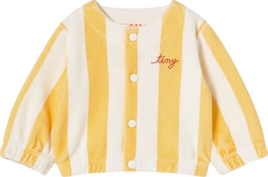 Tiny Cottons Cardigan Frotté Håndkle Baby Soft Yellow Tiny Cottons 24 md Cardigan Gul Hvit