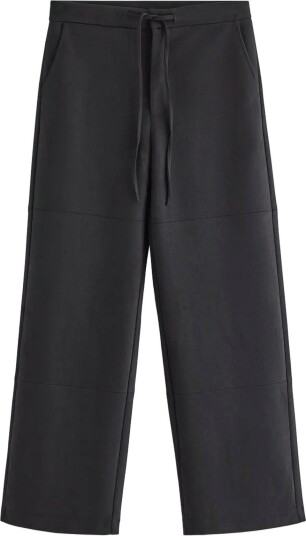 Lindex Straight Trousers In Imitation Suede Black XS