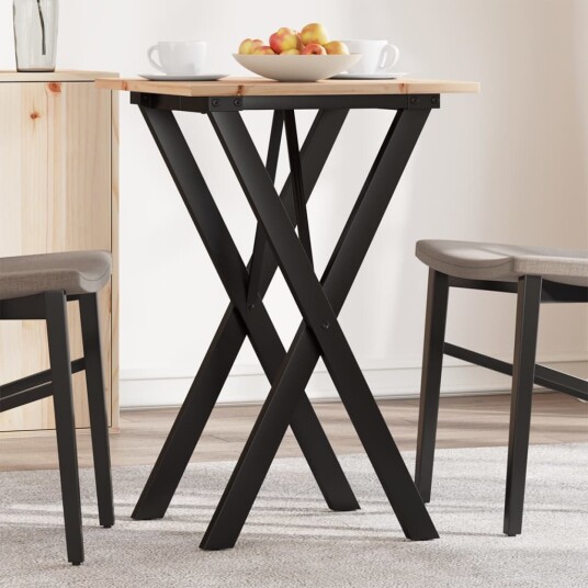  Salongbord X-ramme 50x50x75 cm heltre furu og støpejern 3282691