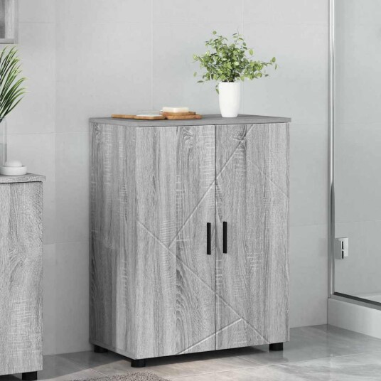 Baderomsskap Grå Sonoma 60 x 35 x 80 cm Konstruert tre & Metall Baderomsskap Grå Sonoma 60 x 35 x 80 cm Konstruert tre & Metall