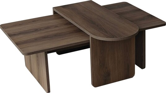 Djarhint Sofabordsett 82 cm - Bronse og valnøtt