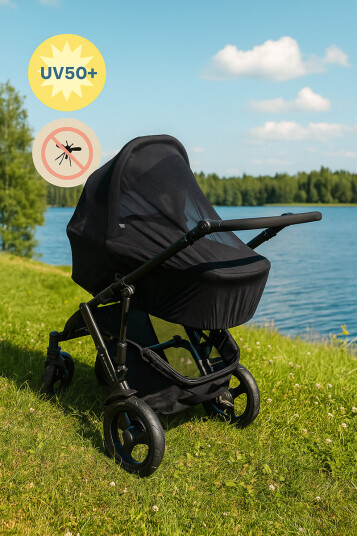 Sagababy Myggnett og Solbeskyttelse UV50+ til Barnevogn