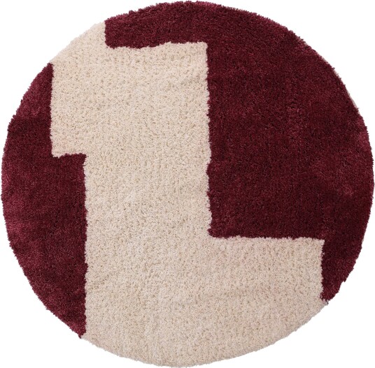 Rundt teppe Begur Natural Cotton Shaggy offwhite/vinrød Størrelse: Ø 200 cm Rundt teppe Begur Natural Cotton Shaggy offwhite/vinrød Størrelse: Ø 200 cm