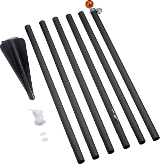 Fairybell delbar flaggstang 6 meter - Svart
