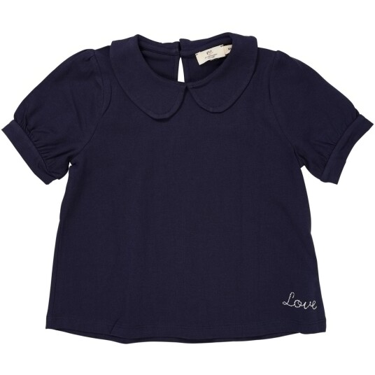 COPENHAGEN COLORS Navy Solid T-shirt m. Collar 104
