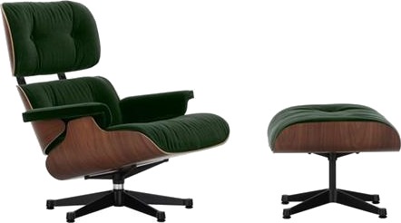 Vitra Eames Lenestol med Fotskammel Mørk Valnøtt/11 Furugrønn/dyp Sort Vitra Eames Lenestol med Fotskammel Mørk Valnøtt/11 Furugrønn/dyp Sort