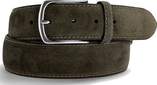 Paolo Vitale Suede belt with stiching 100 grønn herre