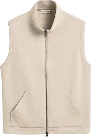 Gant Wool Blend Zipped Vest OAT MELANGE S