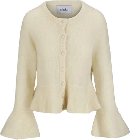 ella&il Maren Chunky Cardigan   BRIGHT WHITE   S