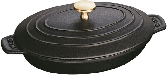 Staub ovnsform støpejern med lokk oval 23 cm Svart