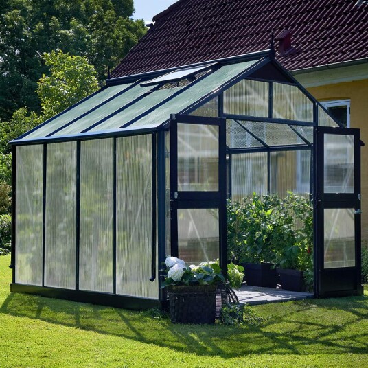 Drivhus Juliana Premium Antrasittgrå, Kanalplast, 8,8 M²