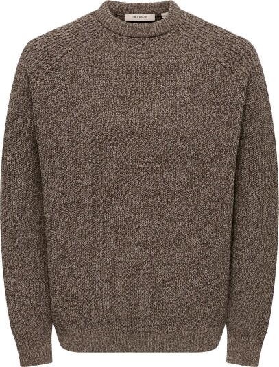 ONLY & SONS Onsjoin Rlx Ls Raglan Knit   Brown   XS