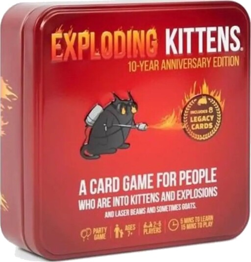 Asmodee Exploding Kittens Tin 10Th Year Anniv. Multi/patterned ONE SIZE