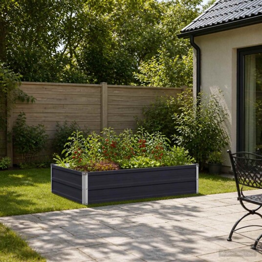 vidaXL Hevet Hagebed Antrasitt 100 x 80 x 24 cm kaldvalset stål
