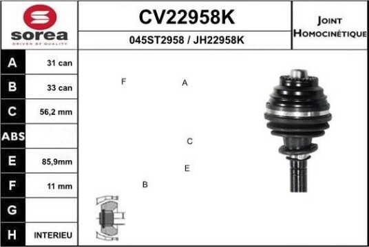 Drivledd EAI CV22958K