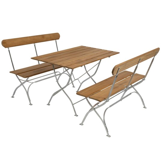Grythyttan Stålmöbler Bryggerigruppe bord og 2 Sofaer teak Grythyttan Stålmöbler Grythyttan Stålmöbler Bryggerigruppe bord og 2 Sofaer teak Grythyttan Stålmöbler