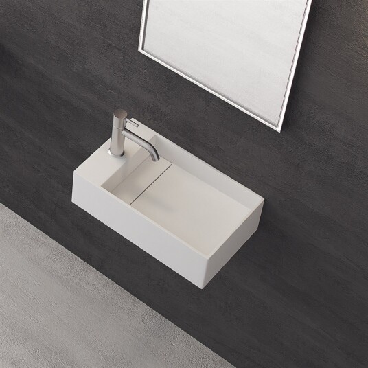 Pulcher Kubo 50SR 50X30 Servant Til Høyre Matt Hvit SolidTec