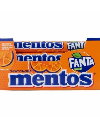 40 stk Ruller med Mentos Fanta   Hel Eske 1500 gram