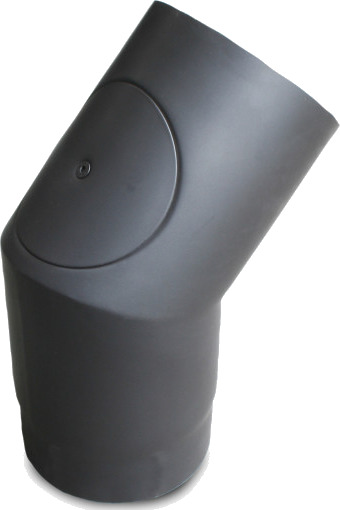 Ø 150 mm x 45° røykrørsbøy med renseluke for Atmos vedfyrt kjele