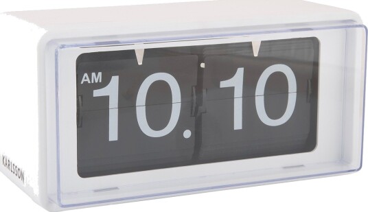 KARLSSON Wall/Table Clock Retro Boxed Flip White - White - H 10CM KARLSSON Wall/Table Clock Retro Boxed Flip White - White - H 10CM