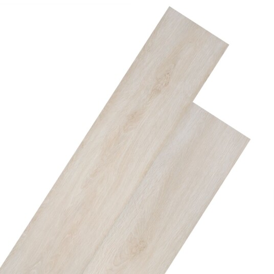 Selvklebende PVC gulvplanker 5,02 m² 2 mm klassisk hvit eik