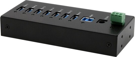 Exsys 7-Port Usb 3.2 Gen 1 Metallhub Din-Skinne 15Kv Esd-Beskyttelse Tiveco Ex-11247Hms