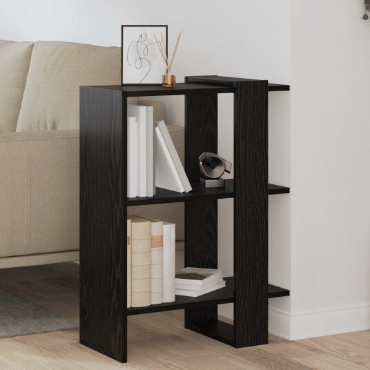 vidaXL Bokhylle Svart Eik 52 x 25 x 71,5 cm Konstruert tre