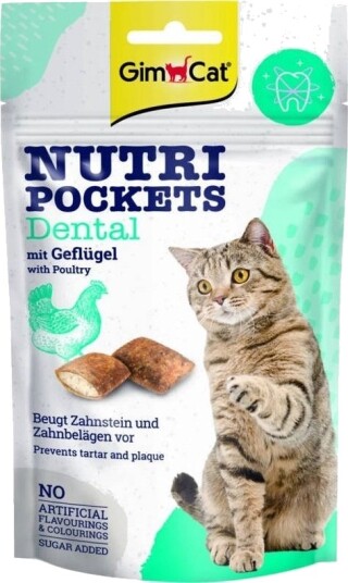 Gimcat Nutri Pockets Dental Godbit Til Katt Fjærfe 60 G Gimcat Nutri Pockets Dental Godbit Til Katt Fjærfe 60 G