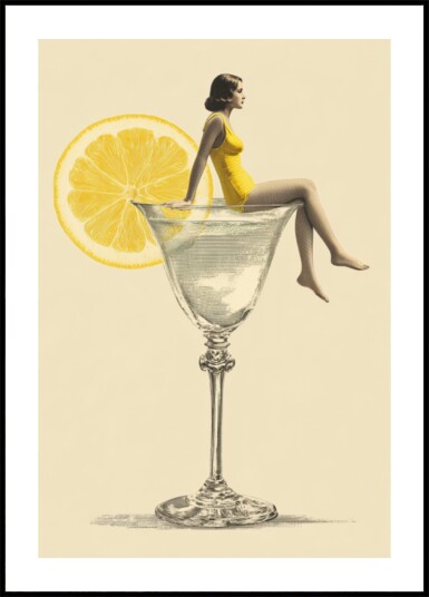 Lemon Cocktail Lounge Plakat / 21x30