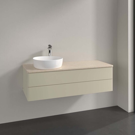 Villeroy & Boch Antao Servantskap med 2 skuffer 120x50x36 cm m/lys Grå Matt/Crème Villeroy & Boch Antao Servantskap med 2 skuffer 120x50x36 cm m/lys Grå Matt/Crème
