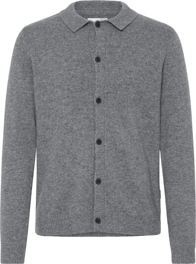 Blend Bhbranko Polo Cardigan PEWTER MELANGE L