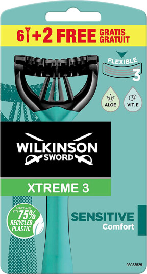 Wilkinson Engangsskraper Extreme 3 Sensitive Comfort 8 pcs. Wilkinson Engangsskraper Extreme 3 Sensitive Comfort 8 pcs.