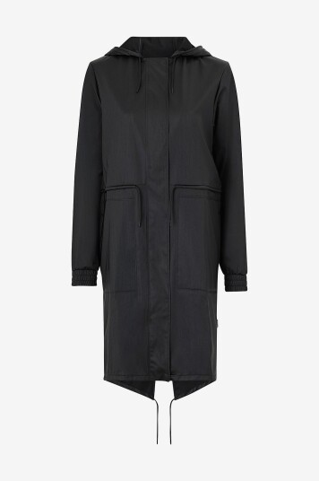 Rains Regnparkas String W Parka Svart Rains Regnparkas String W Parka Svart