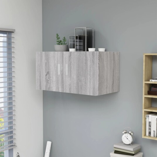 vidaXL Veggskap gr? sonoma 80x39x40 cm konstruert tre vidaXL Veggskap gr? sonoma 80x39x40 cm konstruert tre
