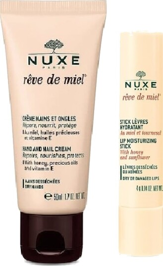 Nuxe Rêve de Miel Hand and Nail Cream 50 ml + Nuxe Rêve de Miel Lip Moisturizing Stick 4 g Nuxe Rêve de Miel Hand and Nail Cream 50 ml + Nuxe Rêve de Miel Lip Moisturizing Stick 4 g