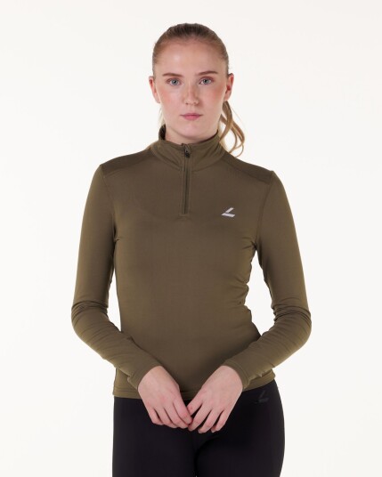 LEVITY Essential 1/4 Zip Sweater Green Burnt - S