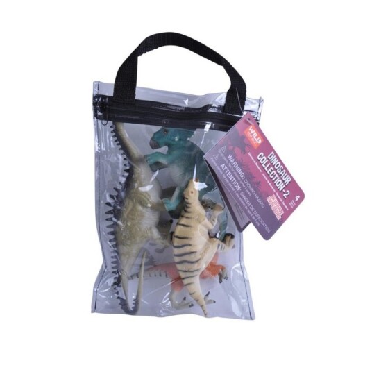 Wild Republic Zipper Polybag Dino 2 - Portabel Lekesett med Dinosaurfigurer