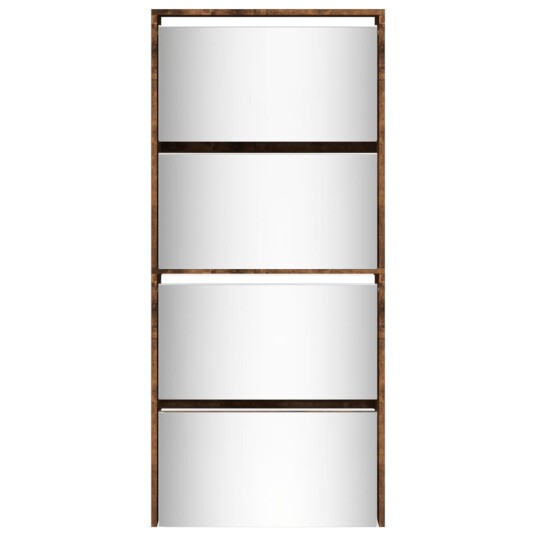 Skoskap med speil 4 lag røkt eik 63x17x134 cm 8721012989177 Skoskap med speil 4 lag røkt eik 63x17x134 cm 8721012989177