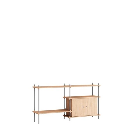Moebe Hylle S.85.2.DC Eik/rustfritt Stål