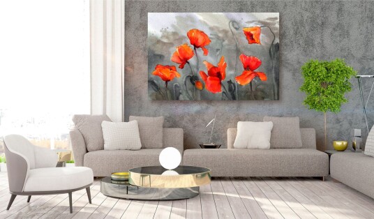 Tavle Poppies Watercolour 90X60 Artgeist sp. z o. o.