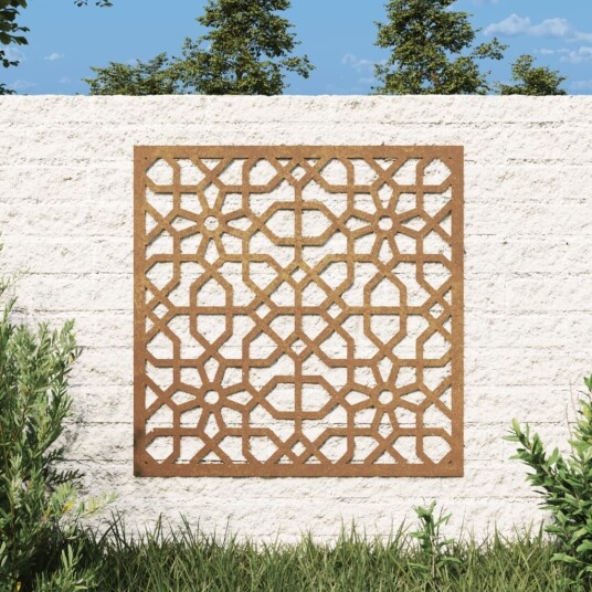 Veggdekorasjon til hage 105x55 cm cortenstål maurisk design