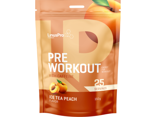 LinusPro Pre Workout med koffein ice tea 150g LinusPro Pre Workout med koffein ice tea 150g