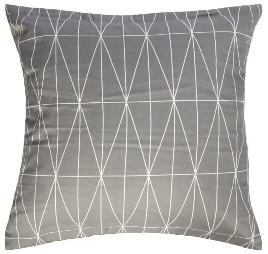 Borg Living Putetrekk - 100% Bomullssateng - Graphic harlequin grå - 60x63 cm