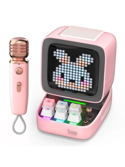 Divoom Ditoo-Mic Mini Karaoke Machine Pixel Art Bluetooth Speaker Pink Divoom Ditoo-Mic Mini Karaoke Machine Pixel Art Bluetooth Speaker Pink