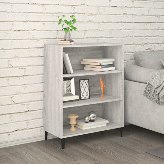 vidaXL Skjenk grå sonoma 69,5x32,5x90 cm konstruert tre vidaXL Skjenk grå sonoma 69,5x32,5x90 cm konstruert tre