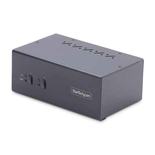 STARTECH 2-Port Dual-Monitor DisplayPort KVM Switch 4K 60Hz 2x USB 5Gbps ts Hotkey/Push-Button Switching TAA Compliant