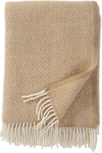 Klippan Yllefabrik Sorbet ullpledd 130x200 cm Sandy beach
