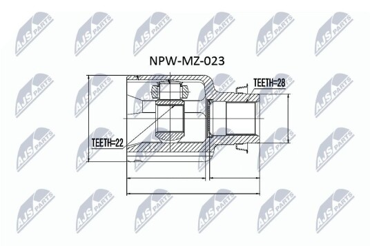 Nty Drivknute drivaksel NTY NPW MZ 023