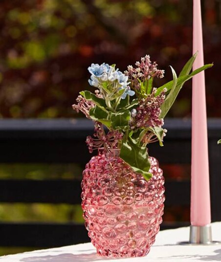 Vase Sofian i Rosa boblete glass fra Edelweiss Vase Sofian i Rosa boblete glass fra Edelweiss